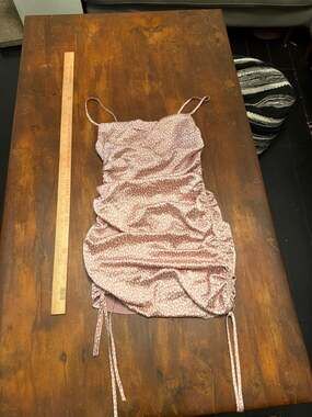Forever 21 Pink Speckled Satin Ruched Mini Dress